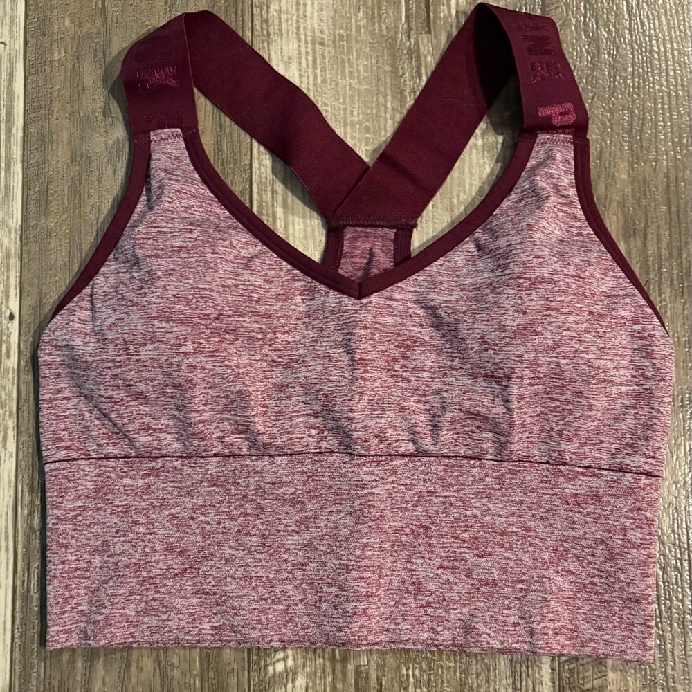 PINK Victoria's Secret Maroon Heather Sports Bra